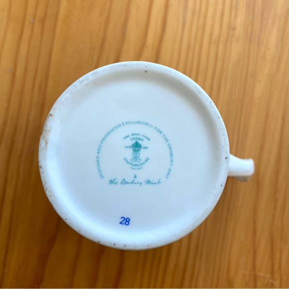 Vintage 80s The Danbury Mint Staffordshire Tea Rose Espresso Demitasse Cup Mug - Picture 5 of 7